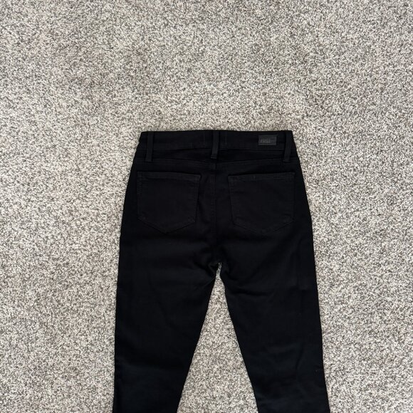 NEW Cond PAIGE Zip Pockets Transcend Edgemont Mid-Rise Ultra Skinny Jeans Black - Picture 8 of 10